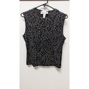 Ronni Nicole by Ouida Black/Silver Sleeveless Glitter Blouse
